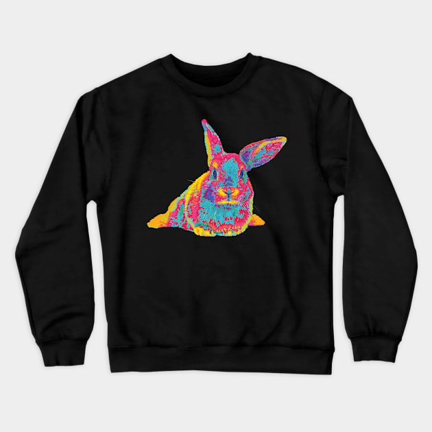 Rainbow Bunny Crewneck Sweatshirt by polliadesign